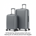 Bugatti HLG4702BU-GREY Manchester 2-Piece Luggage Set – Lightweight Grey ABS Hardshell (Carry-On & Large)