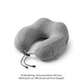 Bugatti TAC2630BU-GREY Ergonomic Memory Foam Neck Pillow – Firm Travel Support with Washable Soft Cover
