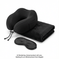 Bugatti 3 Piece Travel Set (Memory Foam Neckpillow, Silky Eye Shade, Velvety Blanket)