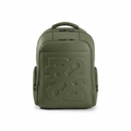 High-resolution hero shot of the Bugatti BKP1000RR-KHAKI PU grit green backpack on white background.