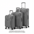 Bugatti SLG7003BU-GREY Reborn Collection 3-Piece Luggage Set – 100% Recycled Fabric with 8 Spinner Wheels
