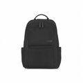 Front view of the Bugatti Madison black luxury 15.6 inch laptop backpack on a white background.