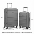 Bugatti Osaka Hardside 2-Piece Luggage Set – Grey Expandable Suitcases with Spinner Wheels (HLG6102BU)