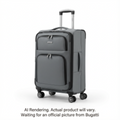 Bugatti Havana Lightweight Carry-On Luggage in Grey – Polyester Soft-Side Spinner with 360-Degree Wheels SLG1620BU