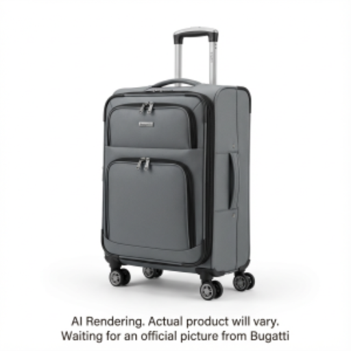 Bugatti Havana Lightweight Carry-On Luggage in Grey – Polyester Soft-Side Spinner with 360-Degree Wheels SLG1620BU