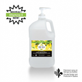 BiOSS 3.78L hand sanitizer gel bottle with pump, lemon scent, and Vitamin E on white background.