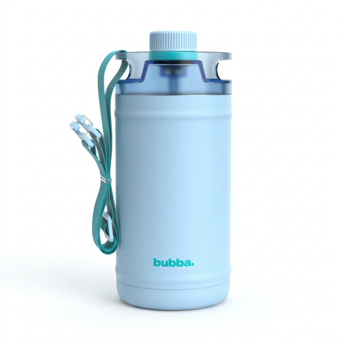 High-resolution hero shot of the bubba 2225365 64oz Insulated Stainless Steel Water Jug, Daydreamin' blue, on a pure white background.