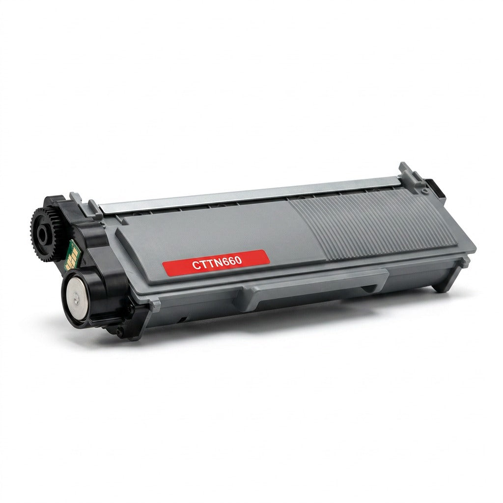 Balloon Brand CTTN660 compatible black high-yield toner cartridge with smart chip and gear assembly.