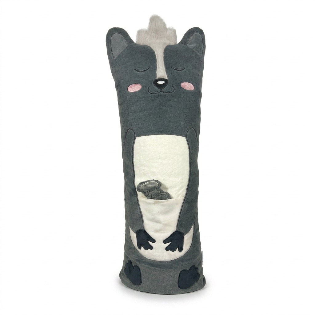 manimo sleepies Pétunia the Skunk, a 3lb weighted sensory plush and sleep aid for kids.