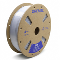 High-resolution hero shot of silver 3PI Dremel 3D Silk PLA filament on a cardboard spool.