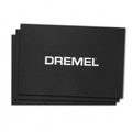 A crisp hero shot of the Dremel 3D40 Build Sheet 3-pack, featuring three black textured sheets stacked to show the edges, with the centered "DREMEL" logo visible.