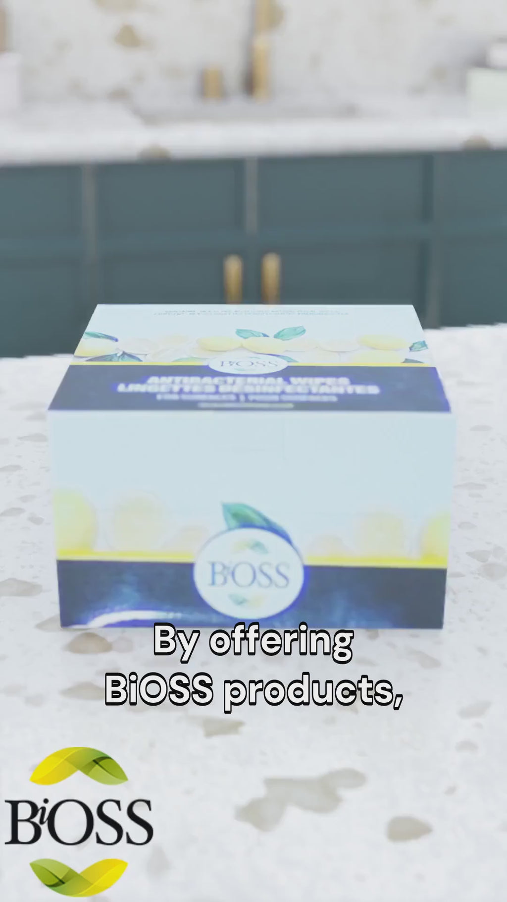 BiOSS – Lingettes antibactériennes pour surfaces – Boîte de 10 sachets BIOSS005